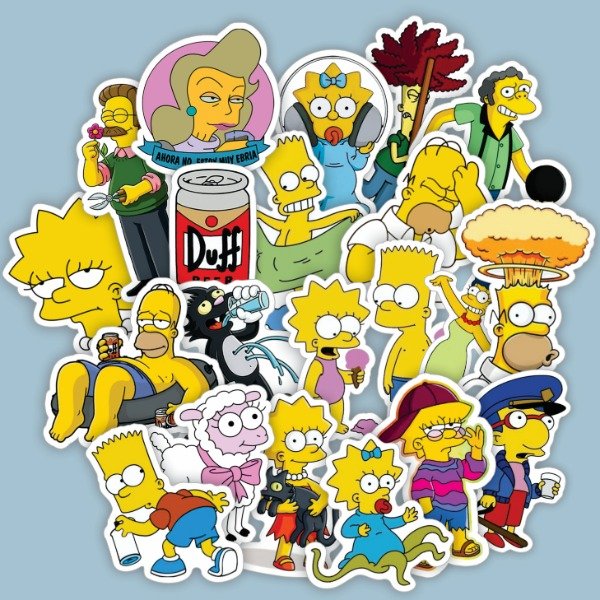 Producto - Pack 20 Stickers Vinilo Uv Premium - Simpsons 2