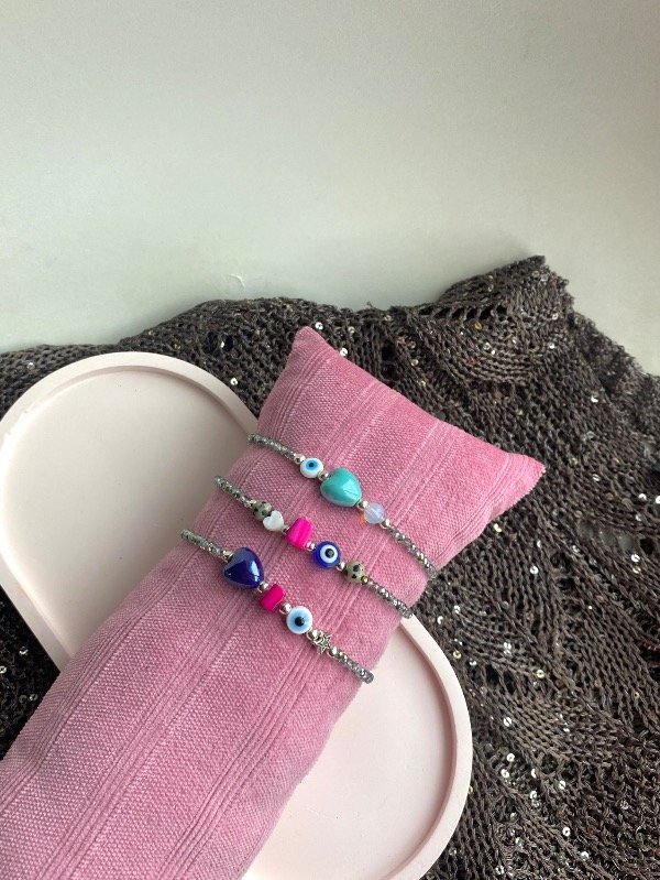 Producto - Pulseras cristal tornasol plateado - 1