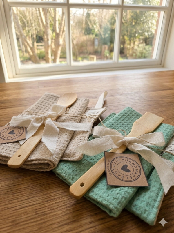 Producto - Kit agarradera + repasador + cuchara de madera - 1