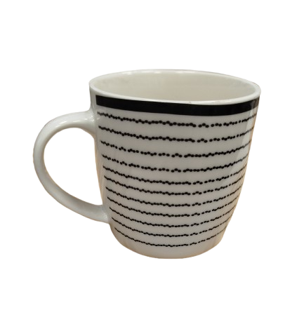 Producto - Taza de cerámica Blanca y raya horizontal