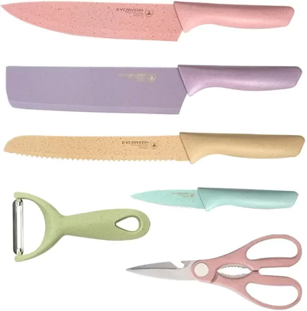 Producto - Juego de 6 cuchillos de cocina de colores ( OFERTA TIKTOK ) mc4456