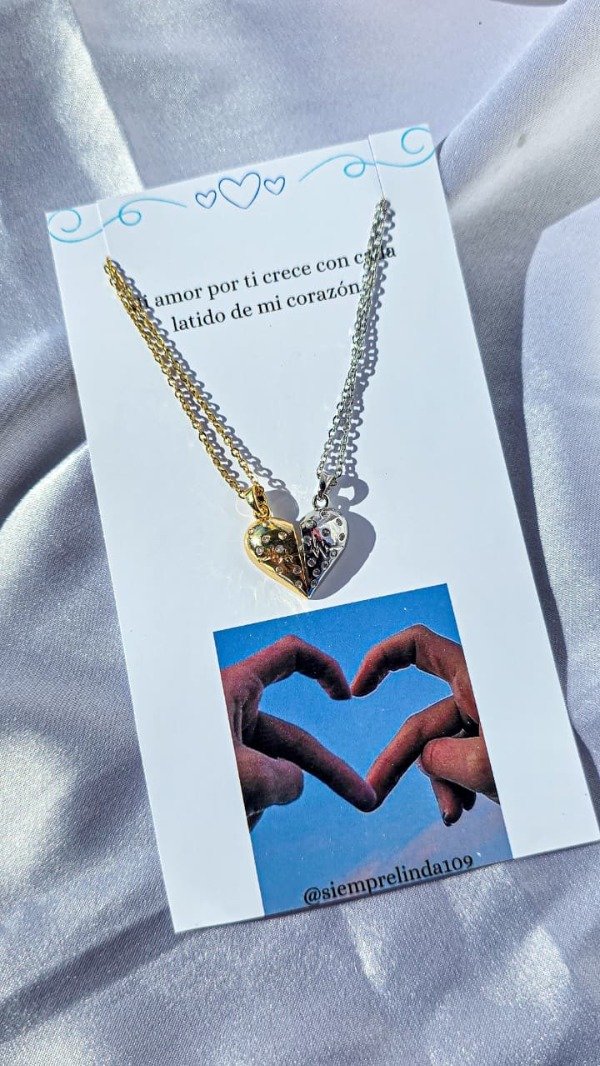 Producto - Collar compartido corazón con imán