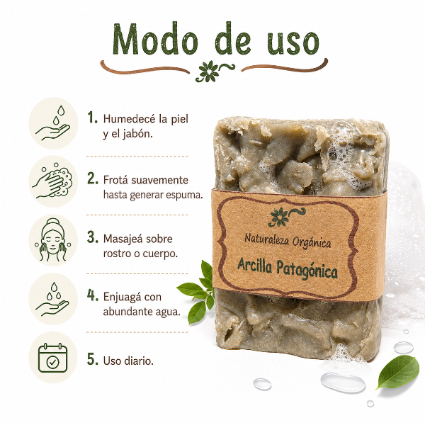 Producto - Jabón de Arcilla Patagónica - Limpieza profunda y exfoliación natural - 3