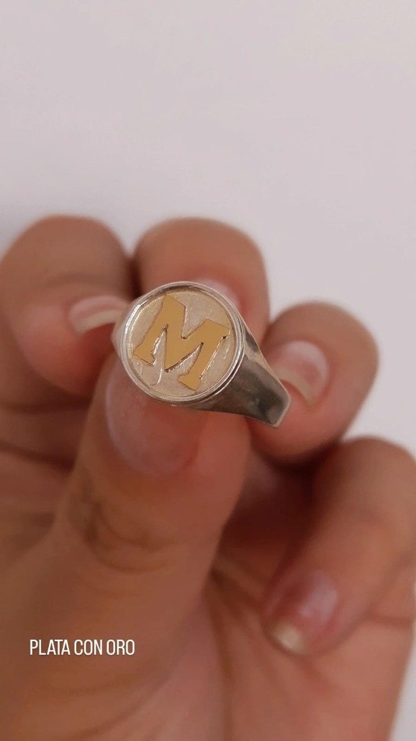Producto - Anillo sello Plata y Oro