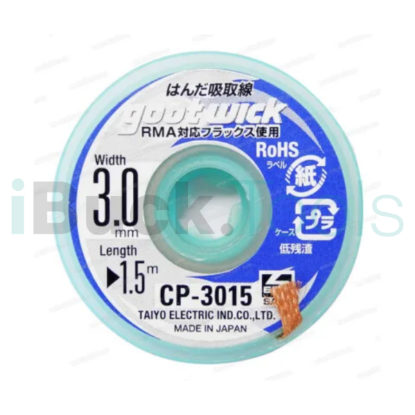 Producto - Malla Desoldante GOOT Wick CP-3015 Original 3.0mm 1.5mt