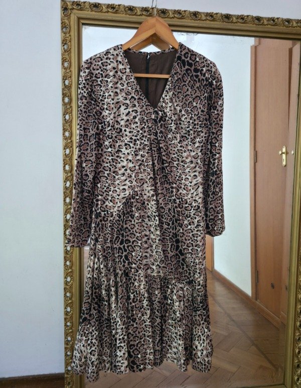 Vestido print marrón — imagen 8