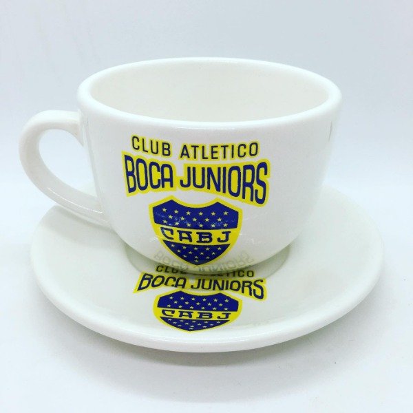 Producto - SET PLATO REDONDO + TAZON BOCA JUNIORS