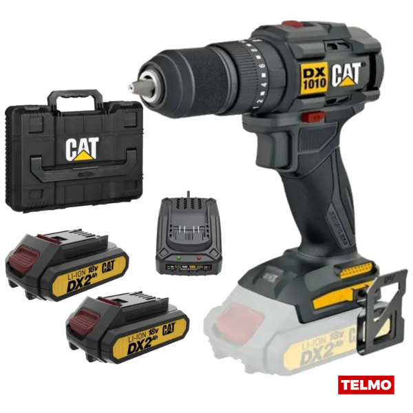 Producto - Taladro Percutor Brushless 18v 13mm 50nm + 2 Bat 2ah + Cargador DX1010 - CAT