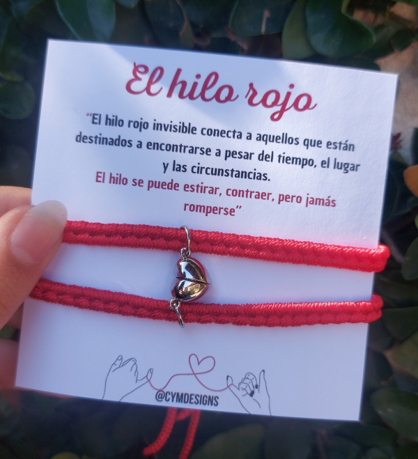 Producto - Pulseras hilo rojo para compartir con IMAN CORAZON