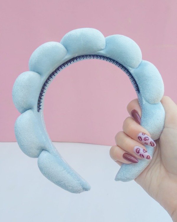 Producto - Vincha skincare celeste brilloso