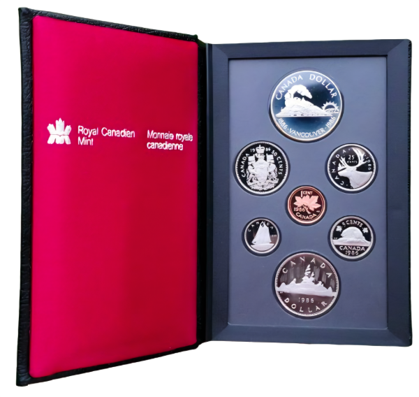 Producto - Canada Juego de 7 monedas en estuche - PROOF Contiene 1 Dolar 1982 Plata