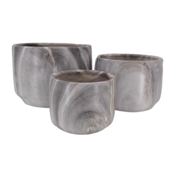 Producto - MACETA SIMIL MARMOL GRIS
