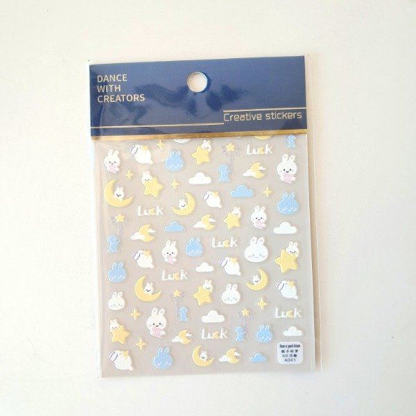 Producto - Plancha de stickers con relieve - Good Night Bunny
