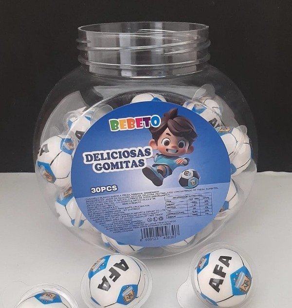 Producto - Gomitas Rellenas Pelotas AFA - Pote por 30 unidades