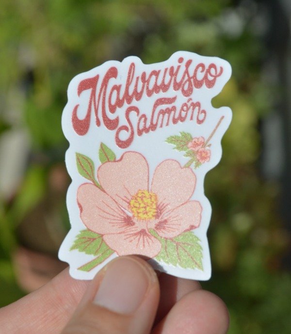 Producto - Sticker transparente UV - Malvavisco Salmón - 0