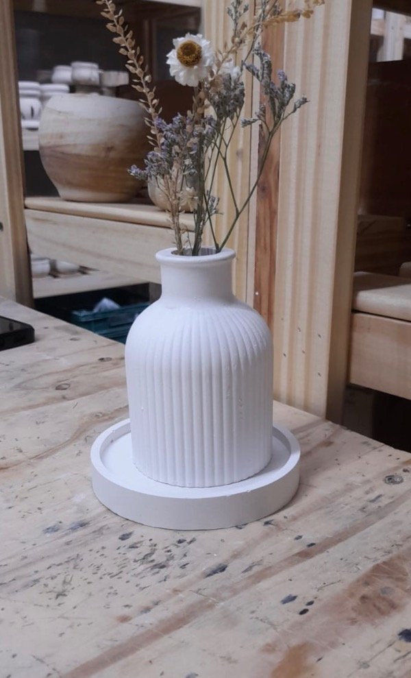 Producto - Florero botella rayas