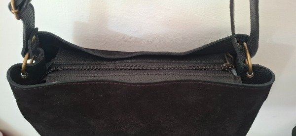 Producto - Bolso mediano gamuza y cuero negro - 2