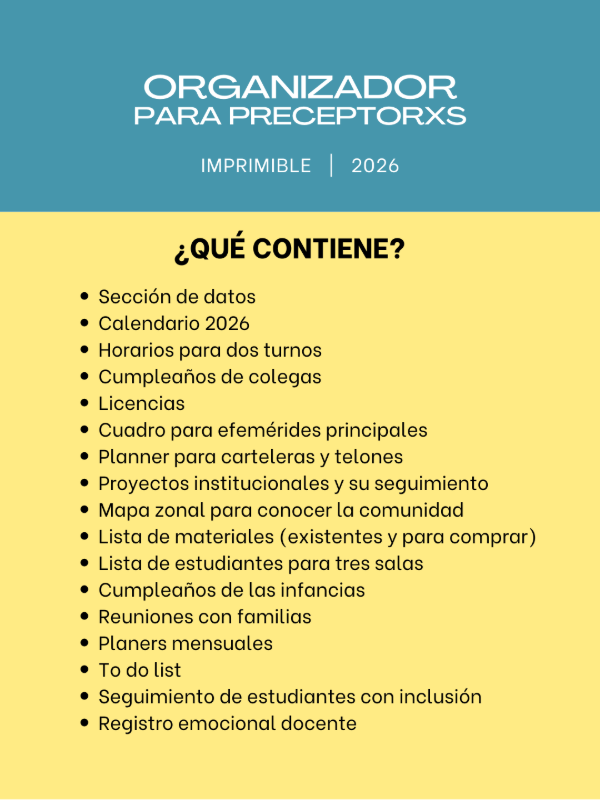 Producto - Organizador para preceptorxs 2026 - Imprimible - 1