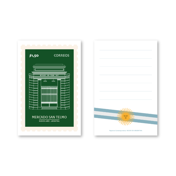 Producto - Postal Estampilla MERCADO SAN TELMO - FACHADA