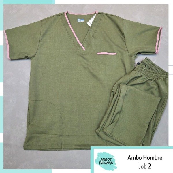 Producto - Ambo Eco Verde Símil Lino detalle Rosa