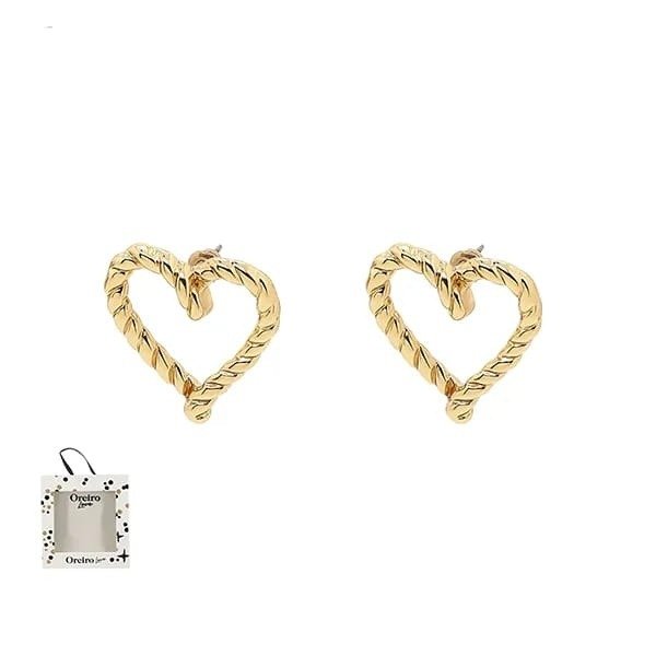 Producto - AROS ACERO OREIRO LOVE DORADO CORAZON