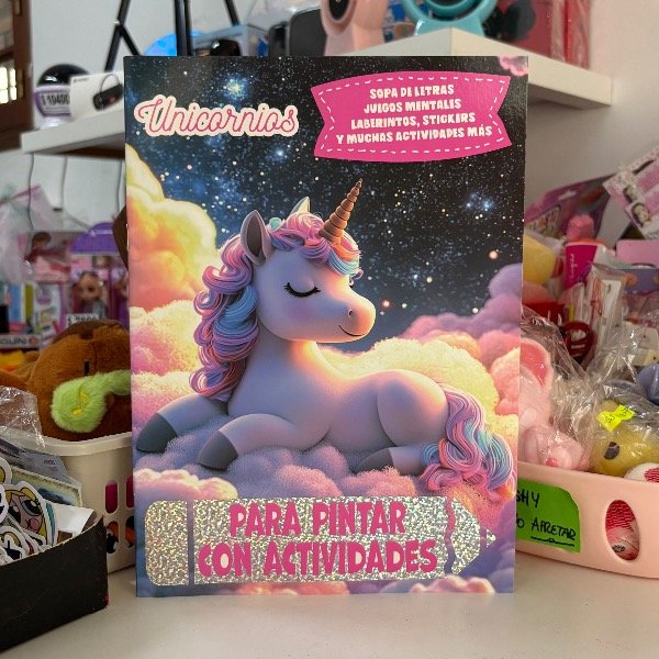 Producto - Libro Actividades y Para Pintar c Stickers Unicornios 7379