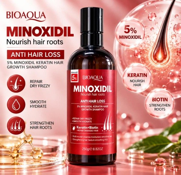 Producto - BIOAQUA MINOXIDIL QUERATINA Y BIOATINA SHAMPOO ANTI CAÍDA 250 ML