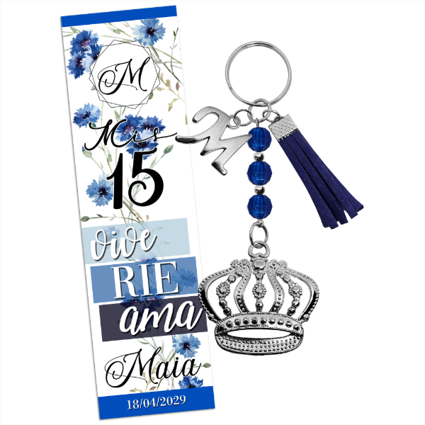 Producto - Llavero de Corona + Inicial + Fleco