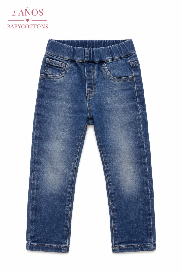 Producto - Jean azul con cintura elástica Babycottons - 0
