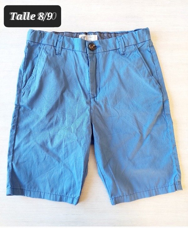 Bermuda gabardina HyM talle 8/9 azul aero