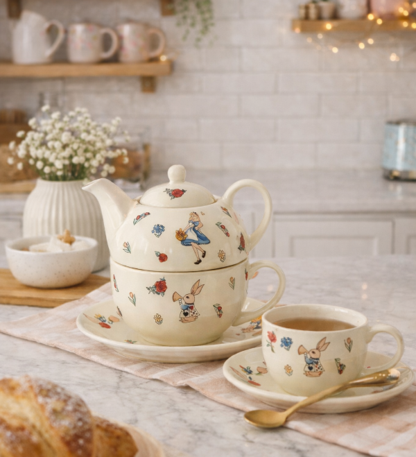 Producto - Set de Té para 1 Importado Alicia en el pais de las Maravillas