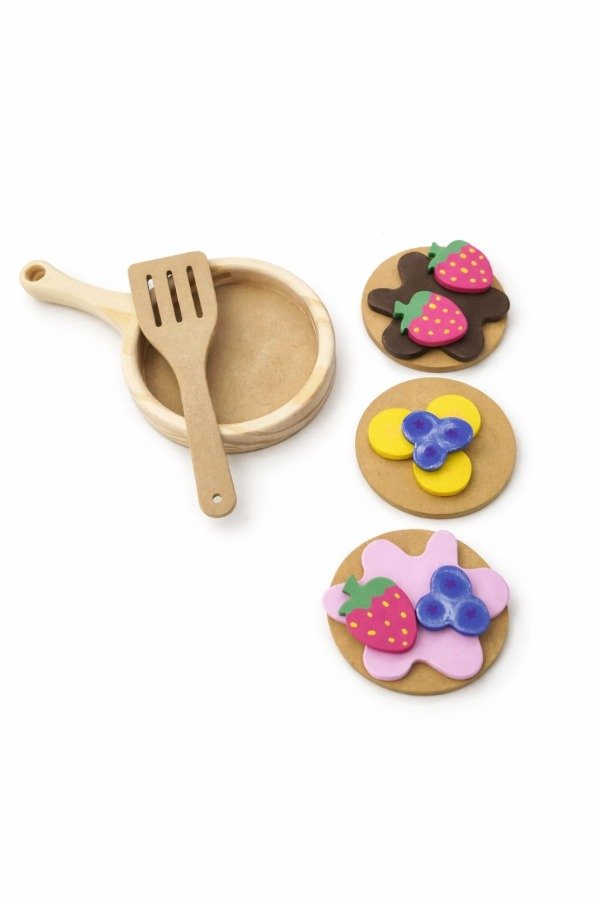 Producto - Set de Panqueques con sarten y espatula en madera