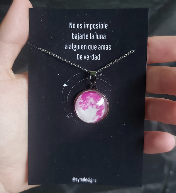 Producto - Collar: Luna ROSA LUMINOSA