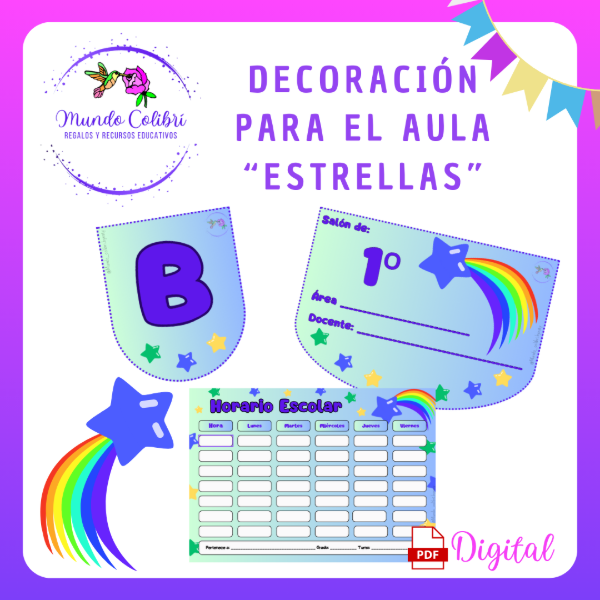 Producto - Deco para el aula "Estrellas" 2026 (Archivo Digital)