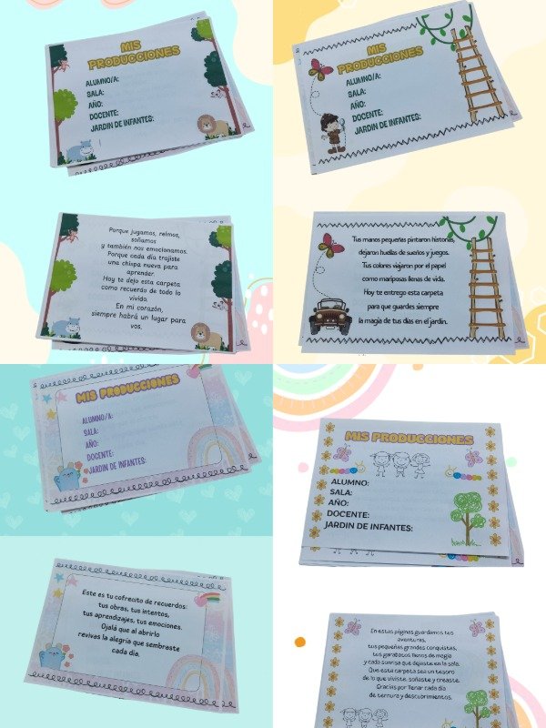 Producto - Carátulas y frases para Carpetas de producciones N.I.