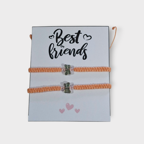 Producto - Pulsera para compartir Mariposa "Best Friends" Salmon x2
