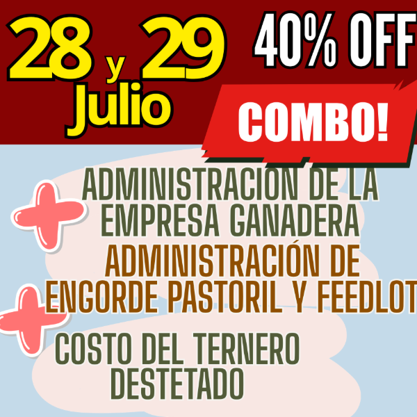 Producto - COMBO 3 CURSOS:Gestión Ganadera + Costo del Ternero + Engorde Pastoril y Feedlot