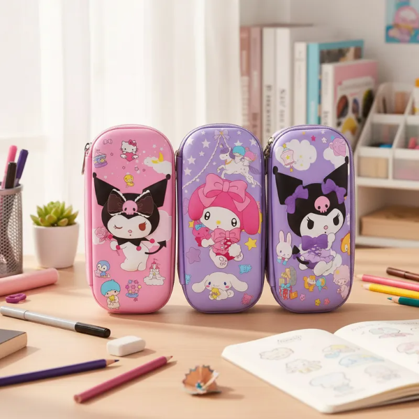 Producto - Cartuchera Kuromi Sanrio Escolar 3d Solapa Vuelta Al Cole