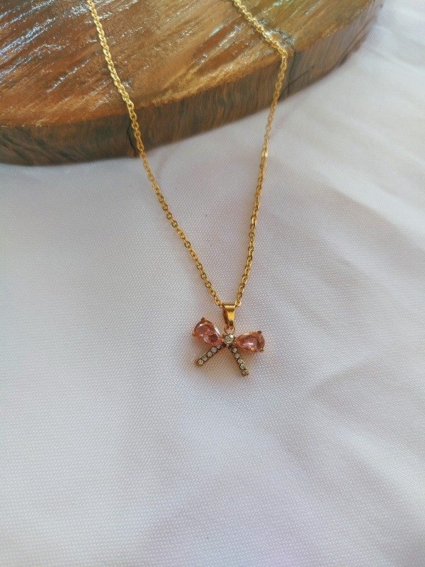 Producto - Collar moño rosa ad