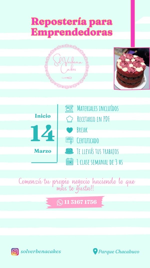 Producto - Curso Repostería para Emprendedoras
