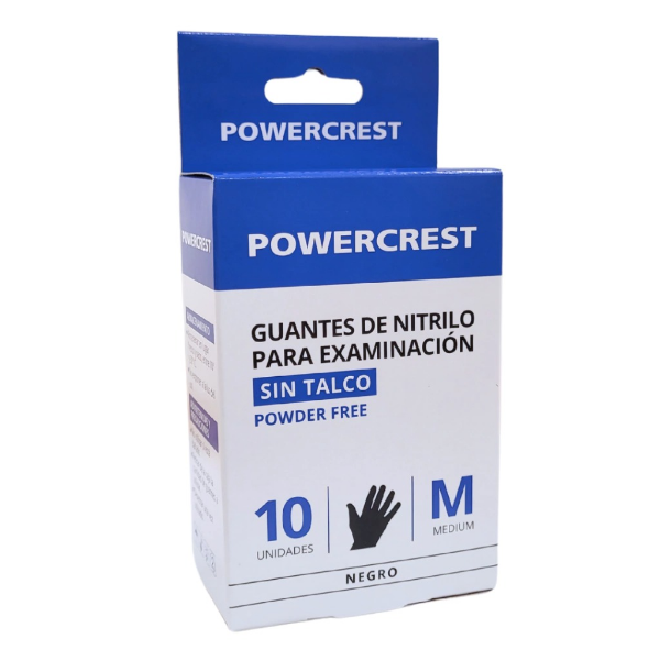 Producto - GUANTES DE NITRILO NEGRO CAJA X10 UNIDADES - POWERCREST