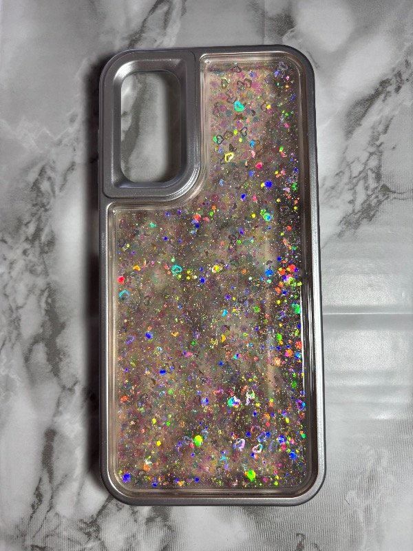 Producto - Case reforzada naranja con borde plateado A14