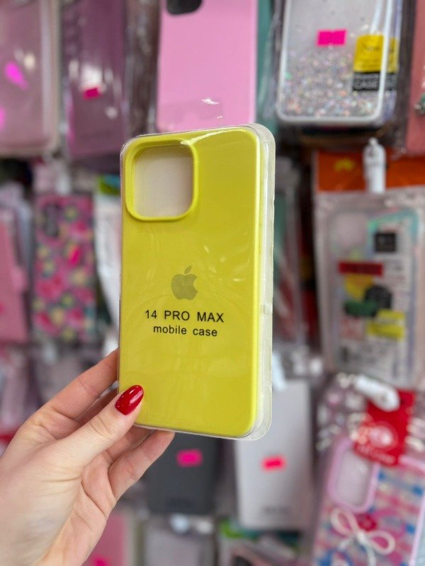 Producto - Silicone case Iphone 14 pro max amarillo patito