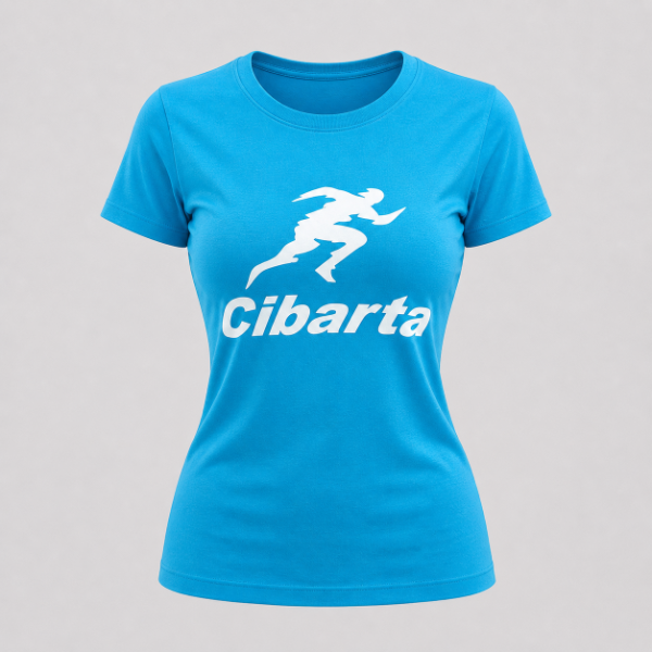 Producto - Remera Mujer Deportiva Cibarta VELOCISTA Celeste algodón