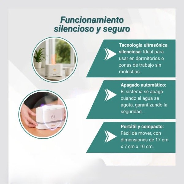 Producto - Humificador ultrasónico Aromático Efecto Fuego Llama - 3