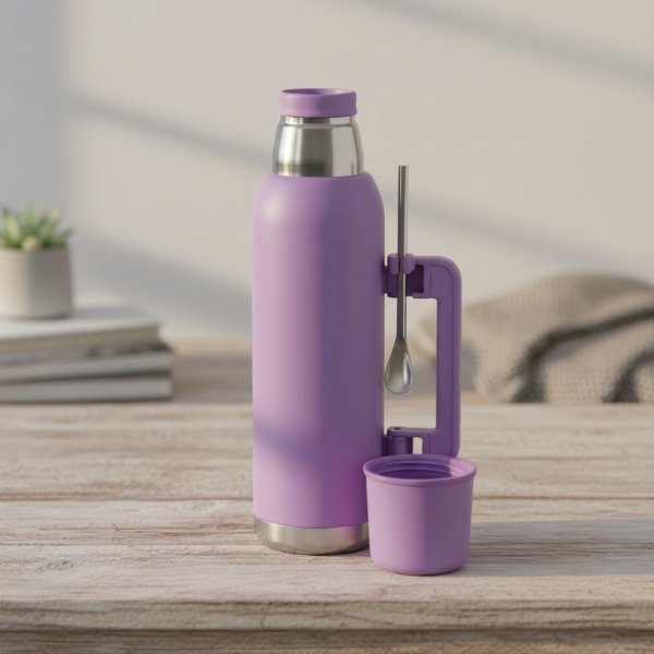 Producto - SET DE MATE PLUS 1.2LT DOBLE CAPA DE ACERO CON BOMBILLA - 1
