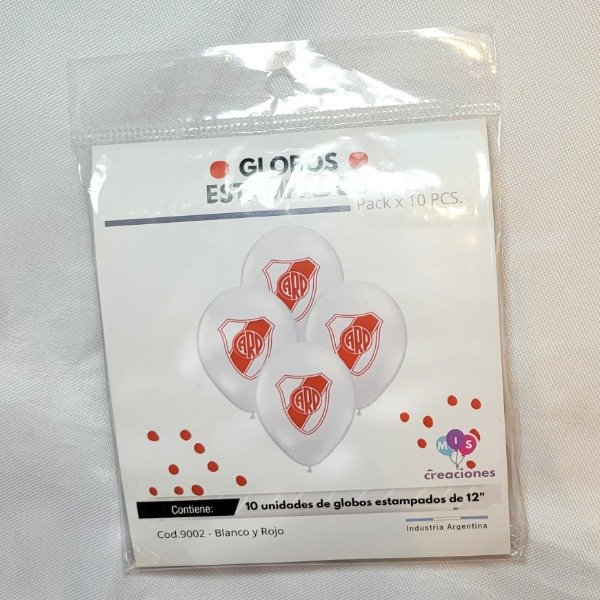Producto - Globos estampados River x10 unidades 12"