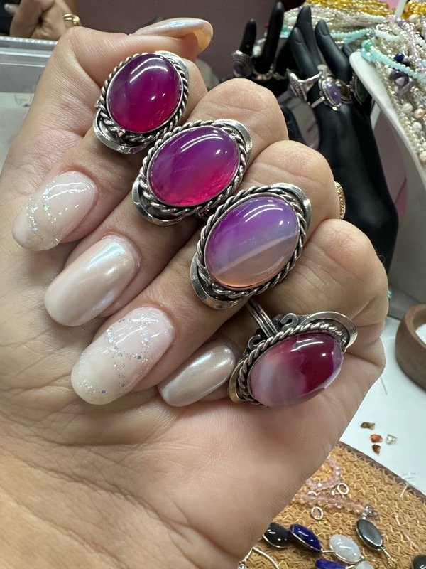 Producto - Anillo Ágata fucsia regulable