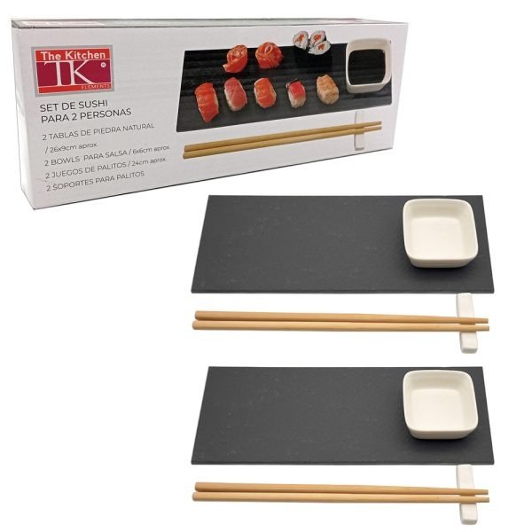 Producto - SET DE SUSHI PARA 2 PERSONAS PLATO DE PIEDRA 8PZ - 4