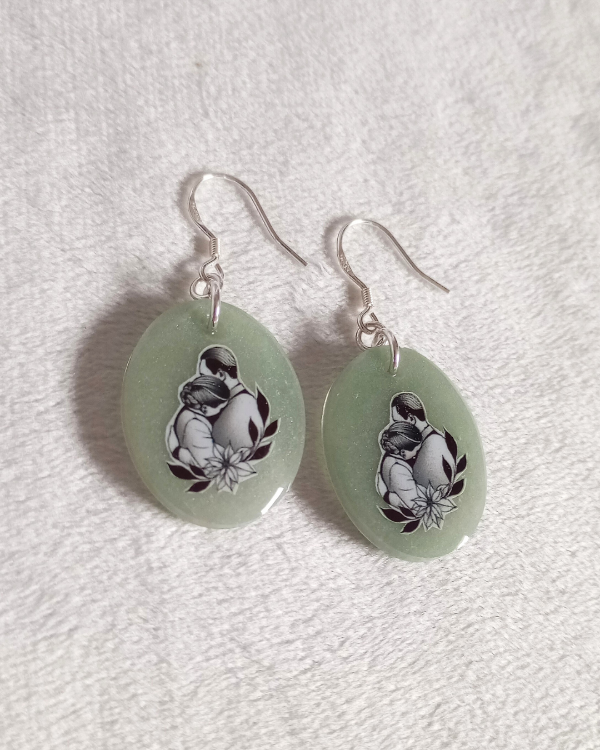 Producto - Aros Abrazo ovalado verde